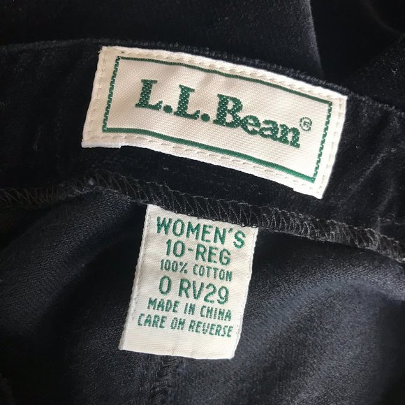 Vintage L.L. BEAN Black Velvet Straight Leg Pants - Picture 5 of 5